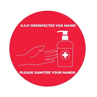 floor stickers-sinitize your hands